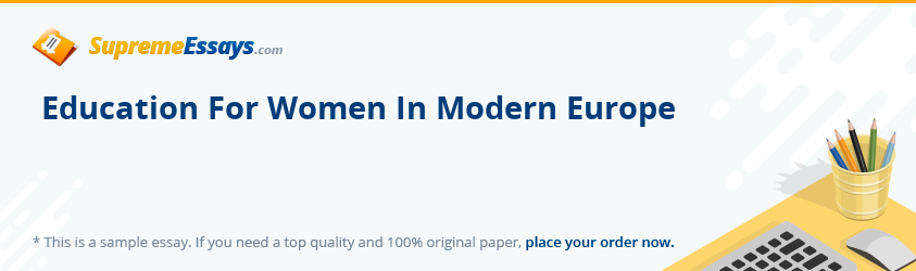 Education For Women In Modern Europe