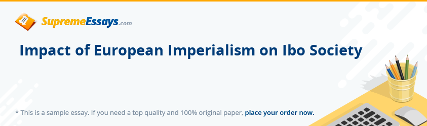 Impact of European Imperialism on Ibo Society